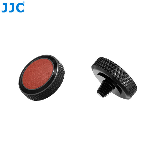 JJC Threaded Deluxe Soft Release Button (Black Plated with Brown Microfiber Leather Surface)