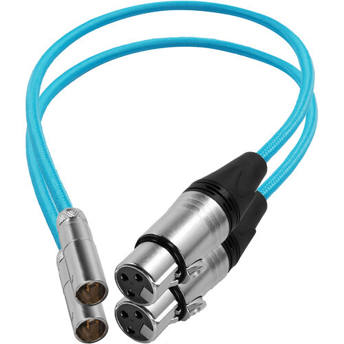 Kondor Blue Mini XLR Male to XLR Female 16" Audio Cable (2 Pack) for BMPCC & C70 - Blue