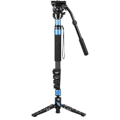 Sirui P-325FL 5-Section Carbon Fiber Tripod with VH-10 Video Head