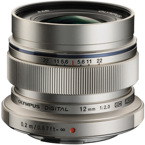 Olympus M.Zuiko Digital ED 12mm f2.0 Lens (Silver) + VISA Card