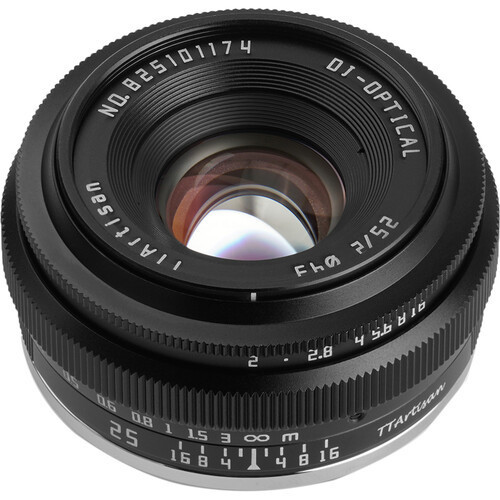 TTArtisan 25mm F2 APS-C MFT Black Lens