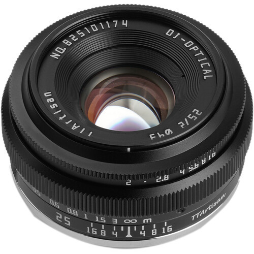 TTArtisan 25mm F2 APS-C Canon RF Black Lens