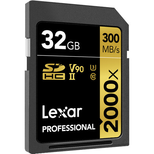 Lexar 32GB SDXC 2000X UHS-2 (U3) V90 300MB/s
