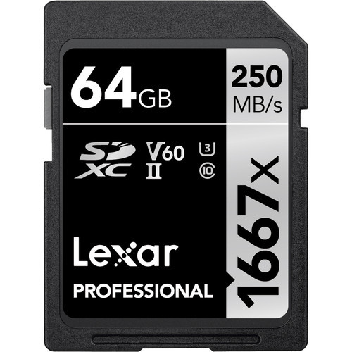 Lexar 64GB SDXC 1667X UHS-2 (U3) V60 250MB/s