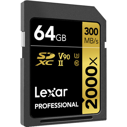 Lexar 64GB SDXC 2000X UHS-2 (U3) V90 300MB/s