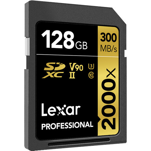 Lexar 128GB SDXC 2000X UHS-2 (U3) V90 300MB/s