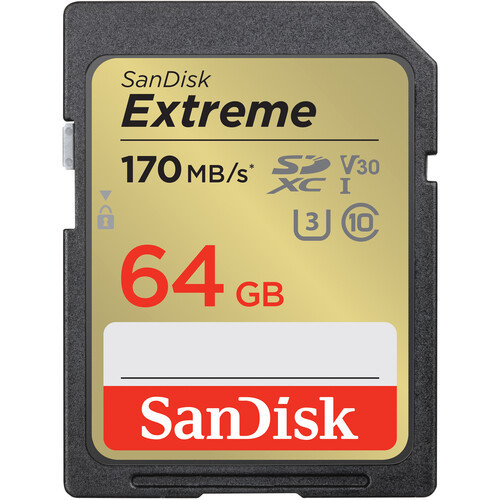 Sandisk Extreme SDXC 64GB 170MB/S UHS-I Memory Card
