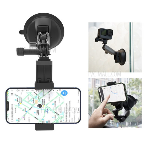 Telesin Suction Cup Mount For Camera(Diameter 8.25Cm)-The Middle Link Pea-Clip Material Is Aluminum Alloy