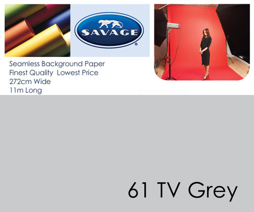 SAVAGE61 TV Gray Paper Backdrop Roll (Contact us for shipping quotes)