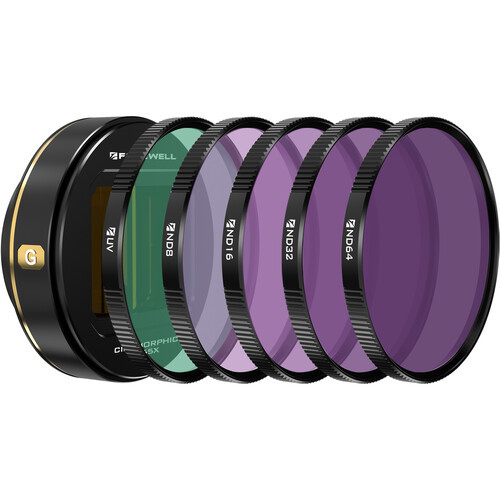 Freewell 1.55X Gold Anamorphic Lens with UV, ND8, ND16, ND32, and ND64 Compatible only with Freewell Sherpa Series Cases