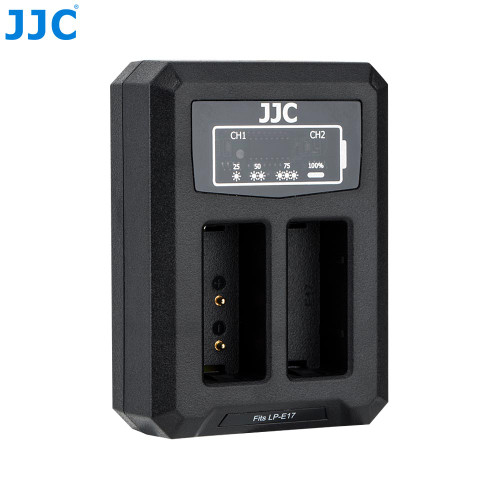 JJC USB Dual Battery Charger fits Canon LP-E17 Battery