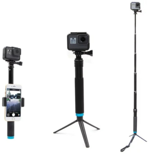 Telesin Selfie Aluminum monopod with tripod stand for GoPro cameras