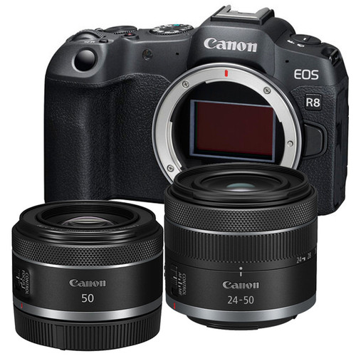 Canon EOS R8 with RF 24-50mm and RF 50mm STM Lens Kit + Bonus Cashback and Gift