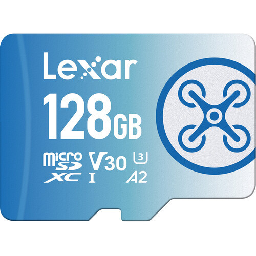 Lexar FLY microSDXC 128GB 160MB/s V30 A2 UHS-I U3 Memory Card for Drones