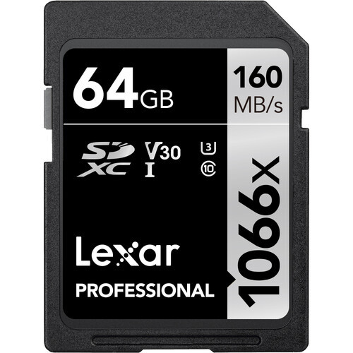 Lexar 64GB Professional 1066x UHS-I SDXC Memory Card (SILVER Series)