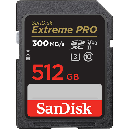 SanDisk 512GB Extreme PRO UHS-II SDXC Memory Card V90