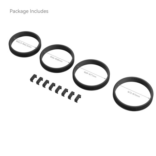 SmallRig 62.5-64.5mm / 66-68mm / 69-71mm / 72-74mm Seamless Focus Gear Ring Kit 4186