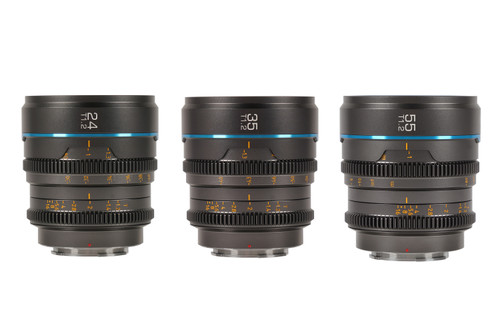 Sirui Nightwalker Series SIRUI 24, 35&55mm T1.2 S35 Manual Focus Cine Lens Bundle (M4/3 Mount, Gun Metal Gray)