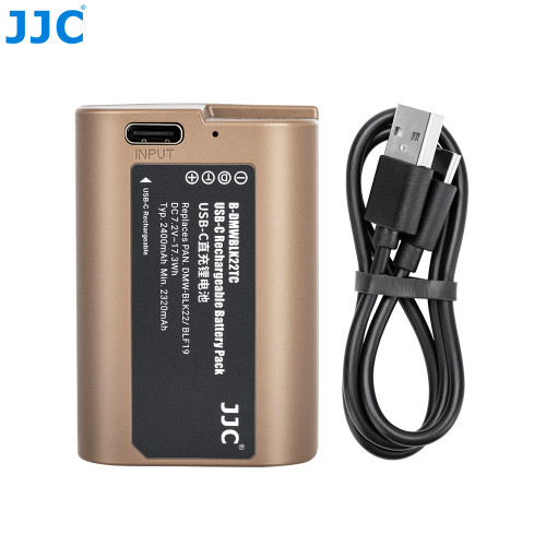 JJC USB-C Rechargeable Lithium-ion Battery replace PAN. DMW-BLK22, DMW-BLF19