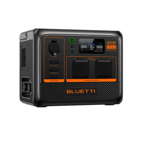 Bluetti Ac60p Expandable Portable Waterproof Power Station | 600w (1200w Surge) 504wh