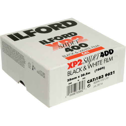 Ilford XP2 Super ISO 400 Black and White Negative Film (35mm Roll Film, 100' Roll)