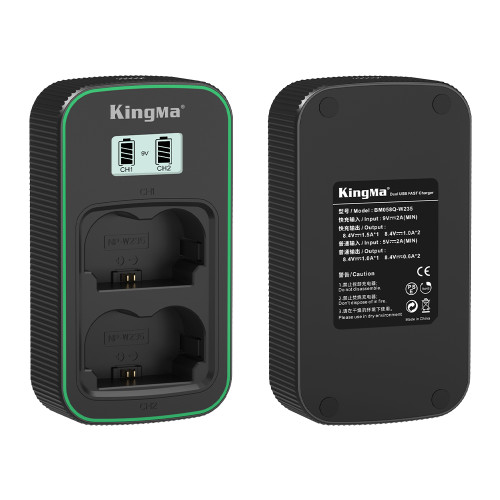 Kingma PD3.0 9V/2A Dual LCD Battery Charger for Fujifilm NP-W235