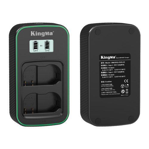 Kingma PD3.0 9V/2A Dual LCD Battery Charger for Nikon EN-EL15