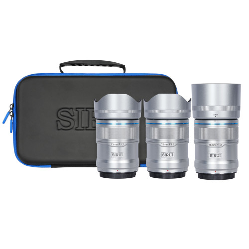 Sirui Sniper 23mm, 33mm & 56mm F1.2 APSC Auto-Focus Lens Kit (X Mount, Silver)