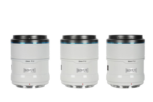 Sirui Sniper 23mm, 33mm & 56mm F1.2 APSC Auto-Focus Lens Kit (X Mount, White)