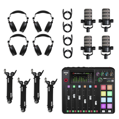 RODE RODECaster Four-Person Podcasting Bundle + BONUS NTH-102