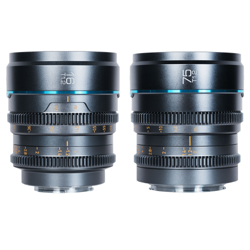 Sirui Night Walker 16mm & 75mm T1.2 S35 Cine 2-Lens Set (X Mount, Grey,Customise protective case included )