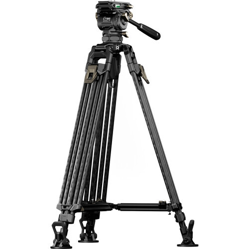 Tilta 75mm Cine Fluid Head with 2-Stage One Touch Carbon Fiber Tripod Legs (8KG, Space Gray)