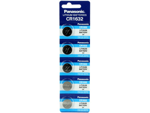 5-Pack Panasonic CR1632 Lithium Battery 3v