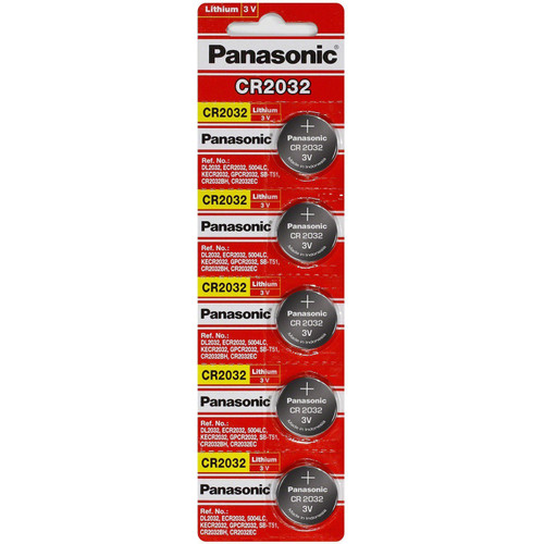 5-Pack Panasonic CR2032 Lithium Battery 3v