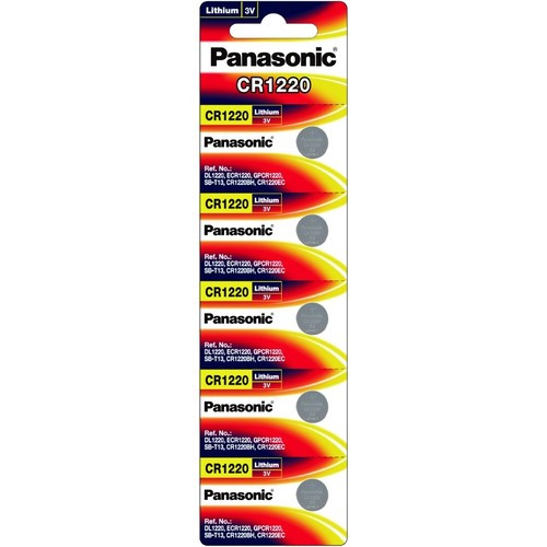 5-Pack Panasonic CR1220 Lithium Battery 3v