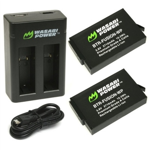 Wasabi Power Battery (2pack) & Double Charger Kit - GoPro Fusion
