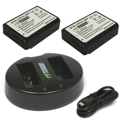 Wasabi Power Battery (2pack) & Double Charger Kit - LP-E10