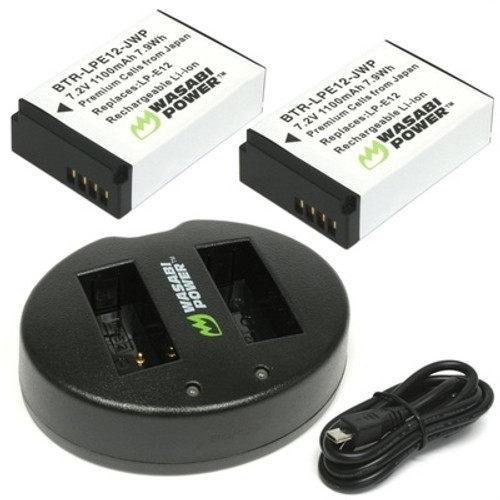 Wasabi LP-E12 2x Batteries with Dual Charger