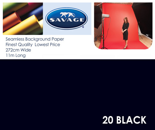 SAVAGE20 Black Paper Backdrop Roll (Contact us for shipping quotes)