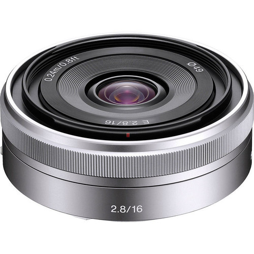 Sony SEL16F28 NEX 16mm F2.8 Wide Lens - Sliver