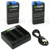 Wasabi Power Gopro Max Battery (2-Pack) And USB Triple Charger For Gopro Max ACDBD-001 ACBAT-001