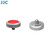 JJC Threaded Deluxe Soft Release Button (Grey Plated with Red Microfiber Leather Surface)