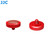 JJC Threaded Deluxe Soft Release Button (Bright Red Plated with Brown Microfiber Leather Surface)