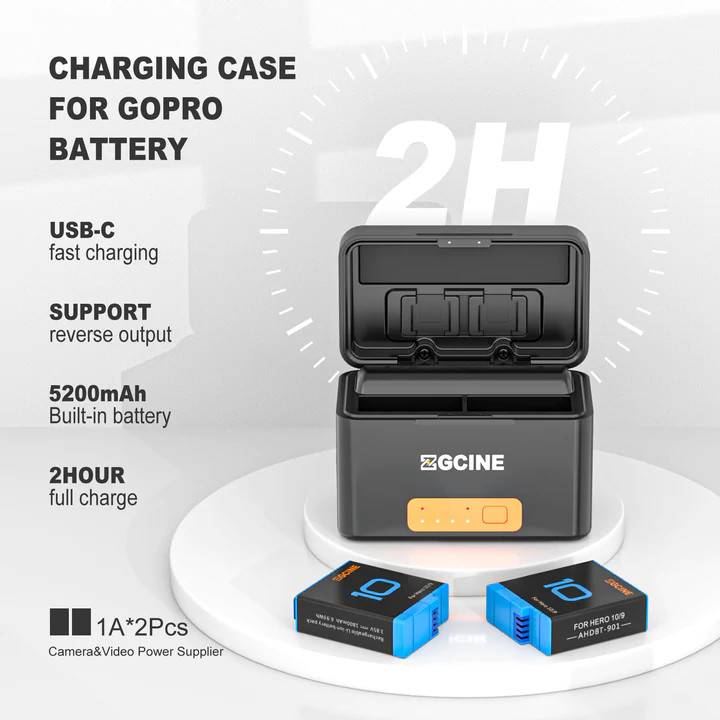 ZGCINE PS-G10 Mini Charging Case for GoPro HERO 12/11/10/9