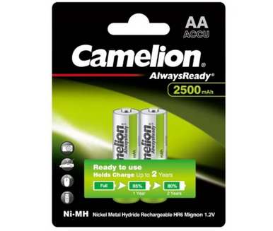 CAMELION ALWAYSREADY 2500MAH AA 2PK