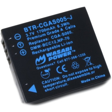 Wasabi Power Battery For Panasonic CGA-S005 Dmw-BCC12