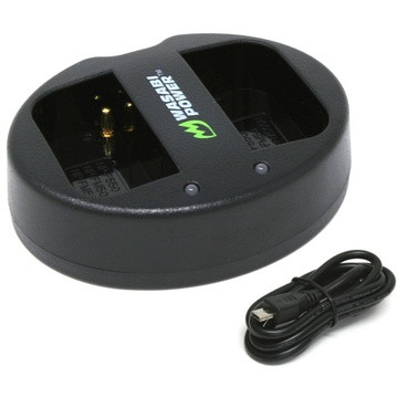 Wasabi Power Dual USB Battery Charger For Sony NP-F330 NP-F550 NP-F570 NP-FM55H NP-FM500H (L&M Series)