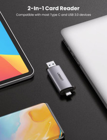 UGREEN 2-in-1 USB 3.0/USB Type-C Card Reader For SD/TF