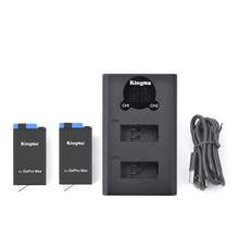 Kingma GoPro MAX Dual Battery Charger & Battery (2pk) Kit