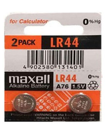 Maxell LR44 (A76) Alkaline Button Battery (2 pack)